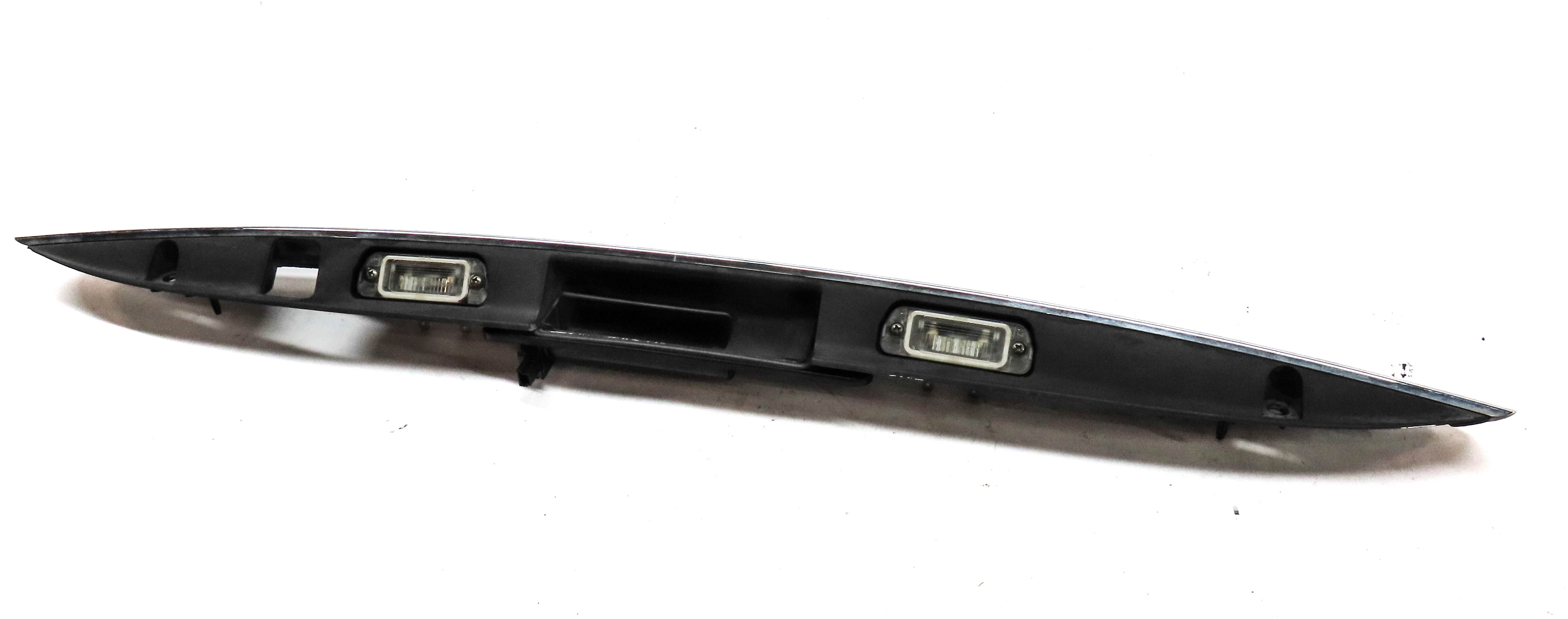 10 MERCEDES GL450 (X164) REAR TRUNK HATCH LID LICENSE PLATE LIGHT TRIM w/ HANDLE — exact item pictured